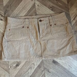 BONGO Beige Corduroy Mini Skirt